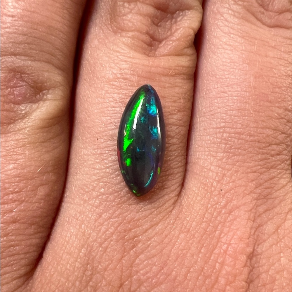 Vibrant Multicolor Fire 🔥 Ethiopian Marquise Black Opal Loose Gemstone
